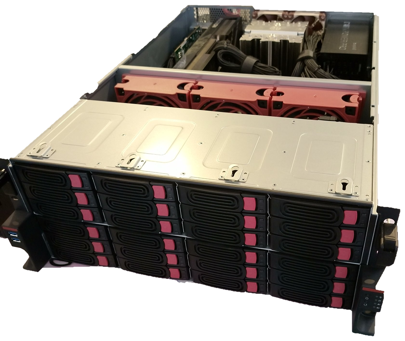 The Incriminator. An enterprise storage and virtualisation server featuring an AMD EPYC 7532 Server Processor with half a terrabyte of ECC memory for extreme workloads and 24/7 deployment.